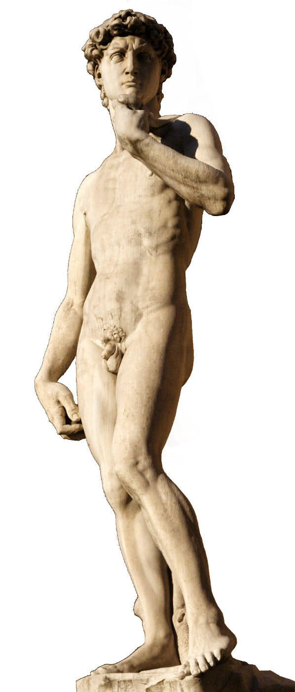 Der David von Michelangelo besteht aus Marmor, einem Salz